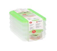 Lunch Sandwich Box Stackable Food Containers Flexible Seal 4 Pack