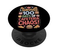 Lunch Staff I Survived 100 Days Of Cafeteria Madness PopSockets Adhesive PopGrip