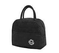 Lunch Thermal Bag for Adult Kid - Water-Resistant Leak-Proof Lunch Organizer, Black Lunch Bag-Insulated, Mini Cool Bag with Insulated Aluminium Foil, Reusable Portable CoolBag for Work School Picnic