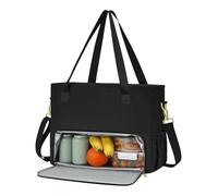 Lunch Tote Bag,Briefcase with Leakproof Lunch Box Pocket for Women - Portable Handbag Messenger with Shoulder Strap for Nurse College Student Teacher Business Professionals