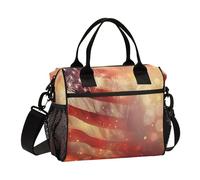 Lunch Tote Bags for Men Lunch Box Cooler Lunch Bag Large Work American Flag Firework Leakproof Office Travel Pack Lunch Bag M