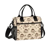 Lunch Tote Bags for Men Lunch Box Cooler Lunch Bag Large Work Brown Coffee Beans Leakproof Office Travel Pack Lunch Bag M