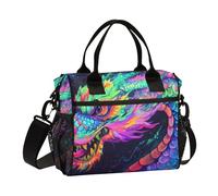 Lunch Tote Bags for Men Lunch Box Cooler Lunch Bag Large Work Colorful Dragon Leakproof Office Travel Pack Lunch Bag M
