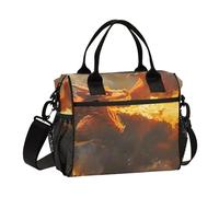 Lunch Tote Bags for Men Lunch Box Cooler Lunch Bag Large Work Dragon Firebreathing Leakproof Office Travel Pack Lunch Bag M