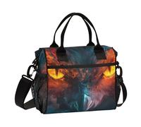 Lunch Tote Bags for Men Lunch Box Cooler Lunch Bag Large Work Dragon's Glowing Eyes Fire Leakproof Office Travel Pack Lunch Bag M