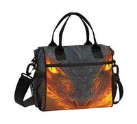 Lunch Tote Bags for Men Lunch Box Cooler Lunch Bag Large Work Fire Dragon Eyes Leakproof Office Travel Pack Lunch Bag M