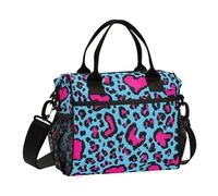 Lunch Tote Bags for Men Lunch Box Cooler Lunch Bag Large Work Leopard Cheetah Hot Pink Leakproof Office Travel Pack Lunch Bag M