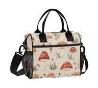 Lunch Tote Bags for Men Lunch Box Cooler Lunch Bag Large Work Mushroom Oatmeal Color Leakproof Office Travel Pack Lunch Bag M