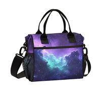 Lunch Tote Bags for Men Lunch Box Cooler Lunch Bag Large Work Purple Blue Space Leakproof Office Travel Pack Lunch Bag M