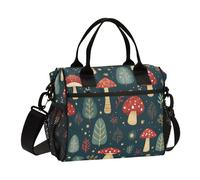 Lunch Tote Bags for Men Lunch Box Cooler Lunch Bag Large Work Red Mushroom Cute Leakproof Office Travel Pack Lunch Bag M