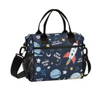 Lunch Tote Bags for Men Lunch Box Cooler Lunch Bag Large Work Space Rockets Planet Leakproof Office Travel Pack Lunch Bag M