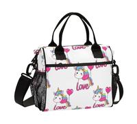 Lunch Tote Bags for Men Lunch Box Cooler Lunch Bag Large Work Unicorns Love Balloon Leakproof Office Travel Pack Lunch Bag M