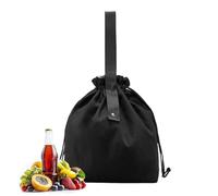 Lunch Tote | Reusable Lunch Box Bag Insulated - Canvas Food Container, Drawstring Closure Meal Carrier for Beach Music Festival Picnic Commuting School
