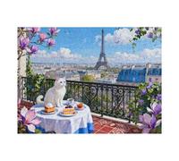 Lunch Under Paris 500 Piece Puzzle for Adults, Artistic Impossible Challenge Jigsaw, Fun Family Game and Relaxing Home Decor, Gift for Teens, Seniors and Adults, 20.5x15 in