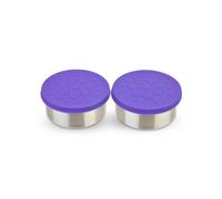 LunchBots 2.5 oz Leak-Proof Dip Jars Set - Food-Grade Stainless Steel with Silicone Lids, Spill-Proof in Bags & Bento Boxes (LB-DIPS-MD-PURPLE)
