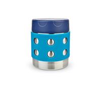 LunchBots Thermal 8 oz Triple Insulated Thermos - Hot 6 Hours or Cold 12 Hours - Leak Proof Thermos Soup Jar - All Stainless Interior - Navy Lid - Aqua Dots