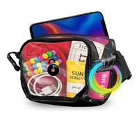 Lunchbox Clear Snack Pack - Small Clear Fanny Pack Stadium Approved, Crossbody Belt Bag for Festivals, Concerts, Sports Events, Women & Men’s Transparent Waist Bag, Touchscreen Front, Black, Clear