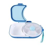 Lunchbox with Detachable Snack Spinner, Reusable Portable Rotating Snack Box, 5 Small +1 Large Sandwich Compartment, Damp Proof Snack Container Box Bundle with Hand Strap,BPA & PVC Free (Blue)