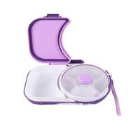 Lunchbox with Detachable Snack Spinner, Reusable Portable Rotating Snack Box, 5 Small +1 Large Sandwich Compartment, Damp Proof Snack Container Box Bundle with Hand Strap,BPA & PVC Free (Purple)