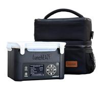 LunchEAZE XL Cordless Heated & Electric Lunch Box - Battery-Powered, 6-Cup Capacity, 220°F, Automatic Scheduled Heating, Insulated Bag for Hot Meals Anywhere