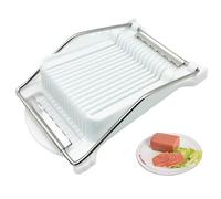 Luncheon Meat Slicer, 8.3x5.1 Inch Plastic Hard Boiled Egg Slicer with 14 Stainless Steel Wires, Reusable Cheese Cutter Slicer with Comfortable Grip for Cheese Butter Fruit Slicing Luncheon