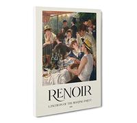 Luncheon Of The Boating Party By Pierre Auguste Renoir Canvas Print | Gallery Wrapped 30mm Frame Wall Art | 24x16 inches | Ready to Hang | Impressionist Picture | Living Room Bedroom Lounge Office