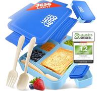 LUNCHHERO Bento Box Lunch Box Kids with Compartments - [Grade 1.2] - BPA Free Lunch Boxes for Kids - Kids Bento Lunch Box with Leak-Proof Sauce Box & Cutlery - Snack Box, Lunchbox for Boys & Girls