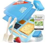 LUNCHHERO Bento Box Lunch Box Kids with Compartments - [Grade 1.2] - BPA Free Lunch Boxes for Kids - Kids Bento Lunch Box with Leak-Proof Sauce Box & Cutlery - Snack Box, Lunchbox for Boys & Girls