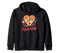 #LunchLady Pizza Lovers Snack Time Heart Fun Zip Hoodie