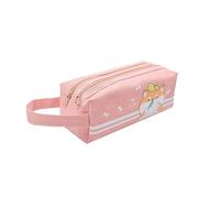 LUNCHS High Capacity Pencil Case Double-layer Storage Space Pencil Pouch Zipper Type Estuche para Lapices School Desktop Storage(Pink)