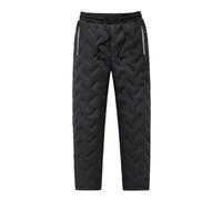 LUNCHS Jolly Snow Pants, Unisex Fleece-Lined Waterproof Pants, Warm Bottoms Sweatpants for Men and Women (Black-B,XL)