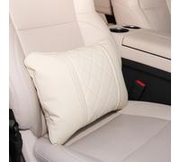 LUNDA Car Pillows Napa Leather Car Seat Rest Cushion Car Lumbar Pillow for Mercedes Benz Maybach S-Class Lumbar Support Pillow Car Accessories Beige