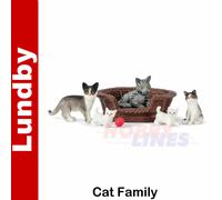 Lundby CAT FAMILY Cat Kittens Basket Bowl Ball Dolls House 1:18th scale Sweden