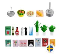 LUNDBY Dollhouse Accessories - Mini Doll house Furniture - Plastic Dollhouse Playsets - Kitchen Accessories - Ages 4+, Scale 1:18