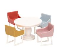 Lundby Basic Dinner Table and 4 Chairs Dolls House Dining Room Furniture Set