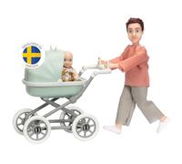 Lundby Dolls for Girls | Mini Dolls Pram | Doll House People Adult + Baby + Toy Baby Doll Pram for Dollhouse | Dolls House Accessories Furniture - Pushchair - Age 3+ 1:18