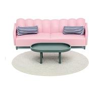 Lundby LIVING ROOM SET Sofa Coffe Table Cushions Dolls House 1:18th scale Sweden