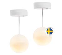LUNDBY Dolls House Lights Battery Operated - 2 Chinese Lanterns for Ceiling (1:18), Mini Led Lights for Dolls House Accessories, Swedish Design & Quality Doll House Lights 11 cm - Age 4+