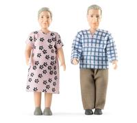 Lundby Dolls House People Family - Doll House Figures, Charlie Dollhouse Family Set Grandparents 2 Adults, Bendable Plastic Dollhouse Dolls for Girls and Boys Age 3+, 1:18, Swedish Design and Quality