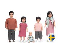 Lundby Dolls House People Family - Jamie Dollhouse Family Set of 5 (2 Adults + 3 Children), Dolls House Furniture Accessories, Bendable Plastic Dollhouse People for Girls and Boys Age 3+,1:18