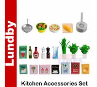 LUNDBY Dollhouse Accessories - Mini Doll house Furniture - Plastic Dollhouse Playsets - Kitchen Accessories - Ages 4+, Scale 1:18