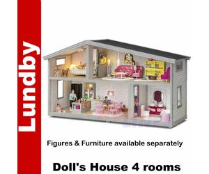 Lundby LIFE DOLL'S HOUSE 4 rooms Dolls House extendable 1:18 scale Sweden