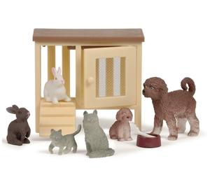 Lundby Rabbit Hutch & Animals Pet Set 1:18 Dolls House Accessories