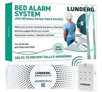Lunderg Bed Alarm for Elderly Adults - Wireless Sensor Pad (10” x 30”) & Pager - Bed Alarms and Fall Prevention for Elderly and Dementia Patients