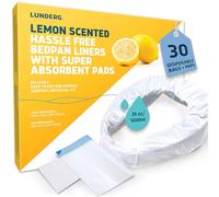 Lunderg Bedpan Liners & Lemon Scented Absorbent Pads - Value Pack 30 Count