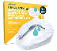 Lunderg Bedpan Liners with Lemon Scented Super Absorbent Pads - Value Pack 30 Count - Medical Grade & Universal Fit - Bed Pans for Females, Elderly Men and Women - Make Life so Much Easier