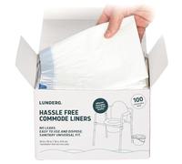 Lunderg Commode Liners - Value Pack 100 Count Universal Fit - Medical Grade Bedside Commode Liners Disposable for Adult Commode Chair, Portable Toilet Bags or Camping Toilet Bags
