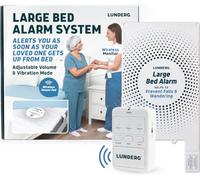 Lunderg Large Wireless Bed Alarm System for Elderly & Fall Prevention | Alerts Caregivers When They Get Up. Extra Coverage For Restless Sleepers. Great For Dementia Care & Safety. US Company.