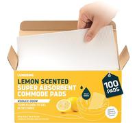 Lunderg Lemon Scented Super Absorbent Commode Pads - Medical Grade Value Pack 100 Count - for Disposable Bedside Commode Liners, Adult Chairs, Portable Buckets & Camping Toilet Bags - Light Scent