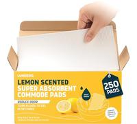 Lunderg Lemon Scented Super Absorbent Commode Pads - Medical Grade Value Pack 250 Count - for Disposable Bedside Commode Liners, Adult Chairs, Portable Buckets & Camping Toilet Bags - Light Scent